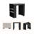 Kitchen Island, Three Side Shelves, Black / Ibiza Marble Color Finish