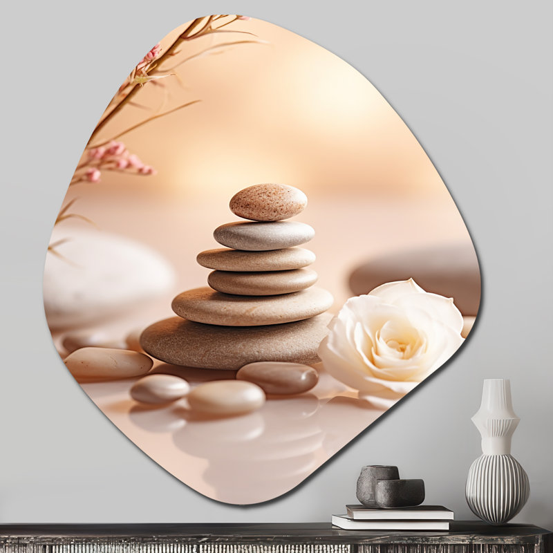Priyansh - Spiritual Stone Nebula Shape Asymmetric Metal Wall Art, 28" H x 25" W