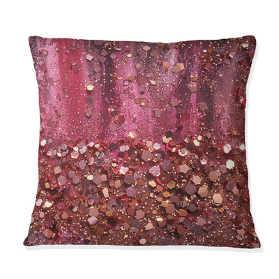 Pink Gold Glamour Glitter II - Modern Throw Pillow