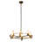 6 - Light Dimmable Gold Wagon Wheel Chandelier