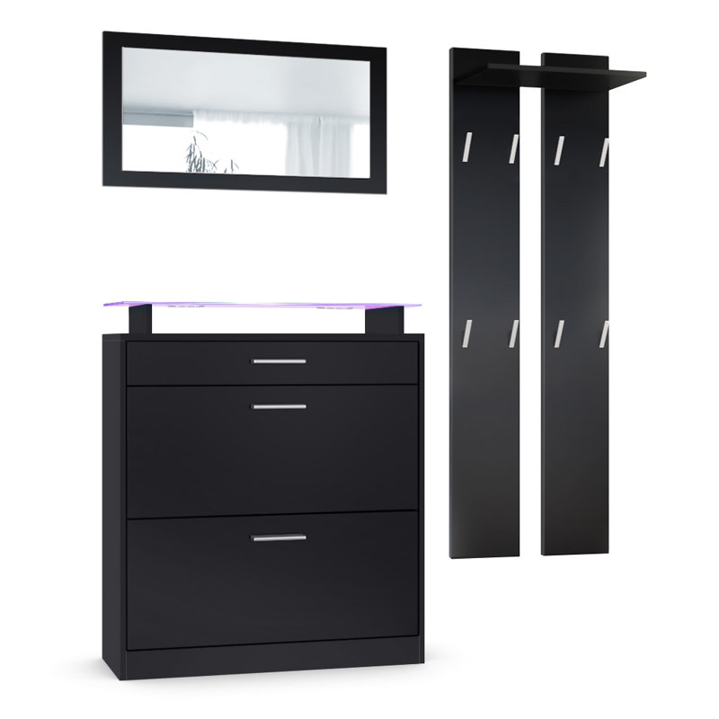 Mcclinton Hall Tree with Shoe Storage, Yes, Black (matt)
