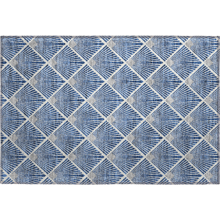 Premium Machine Washable Prisco Navy Rug