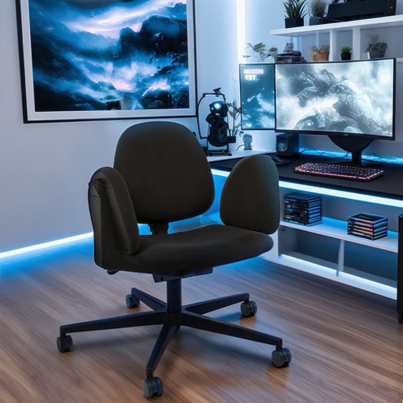 Fauteuil ergonomique pivotant à pieds croisés, fauteuil de méditation à hauteur réglable avec support pour le dos, chaise de bureau / maison