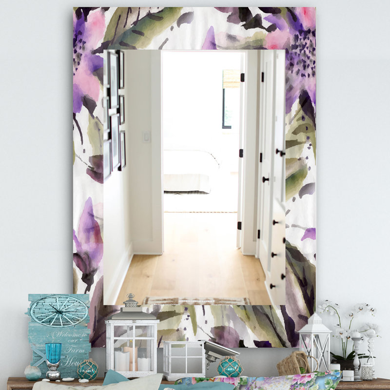 Miroir meuble-lavabo traditionnel fleur 42, H 39,4 po x l 29,5 po
