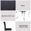 Tissu noir et chaise d'appoint en acier inoxydable (ensemble de 2)