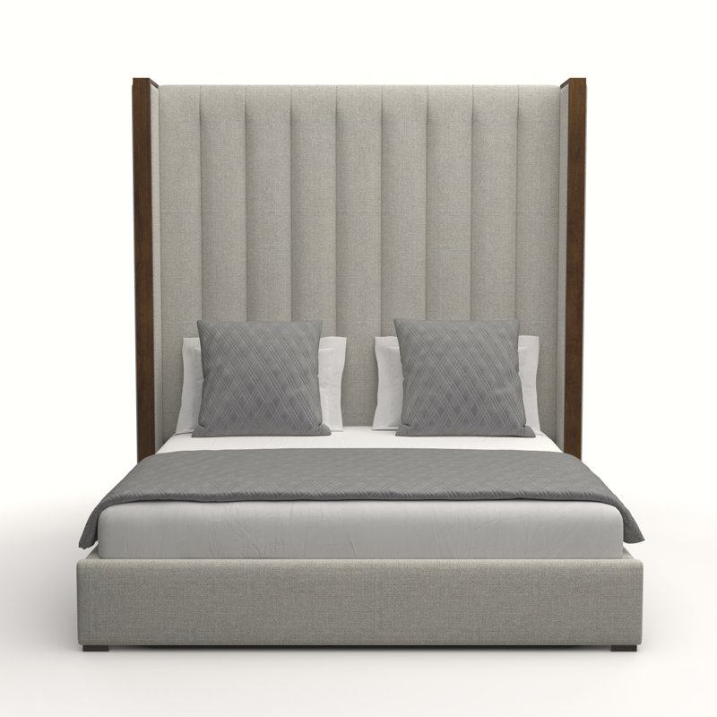 Dipson Upholstered Wingback Bed, Grey Revolution®, Queen (High)