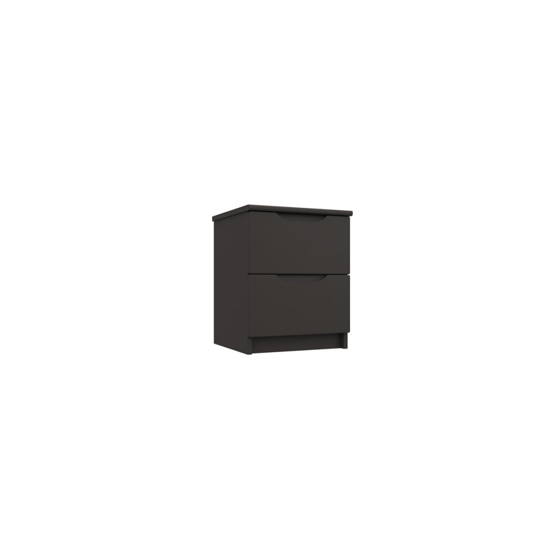 Alianys 38.3 cm W Bedside Table, Graphite Gloss