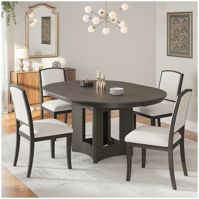 Ensemble de table de salle à manger extensible pour 4 personnes Farmhouse, Espresso