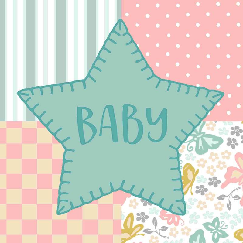 Courtepointe Baby IV Baby, H 12 po x l 12 po