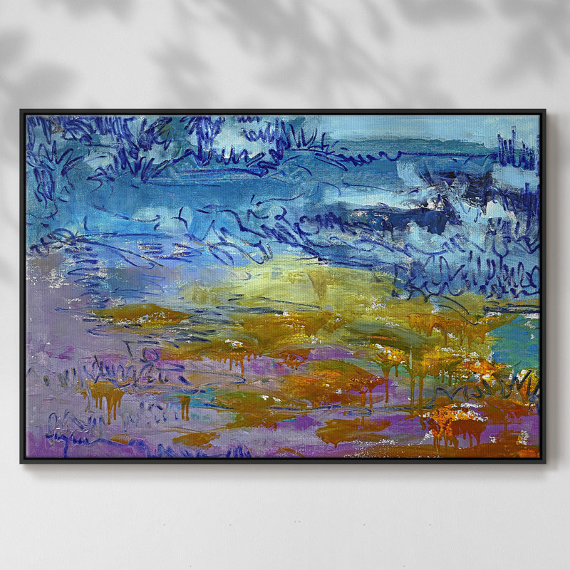 Dancing Heart Premium Framed Canvas- Ready To Hang, 27" H x 41" W x 2" D, Natural Floater Framed Canvas
