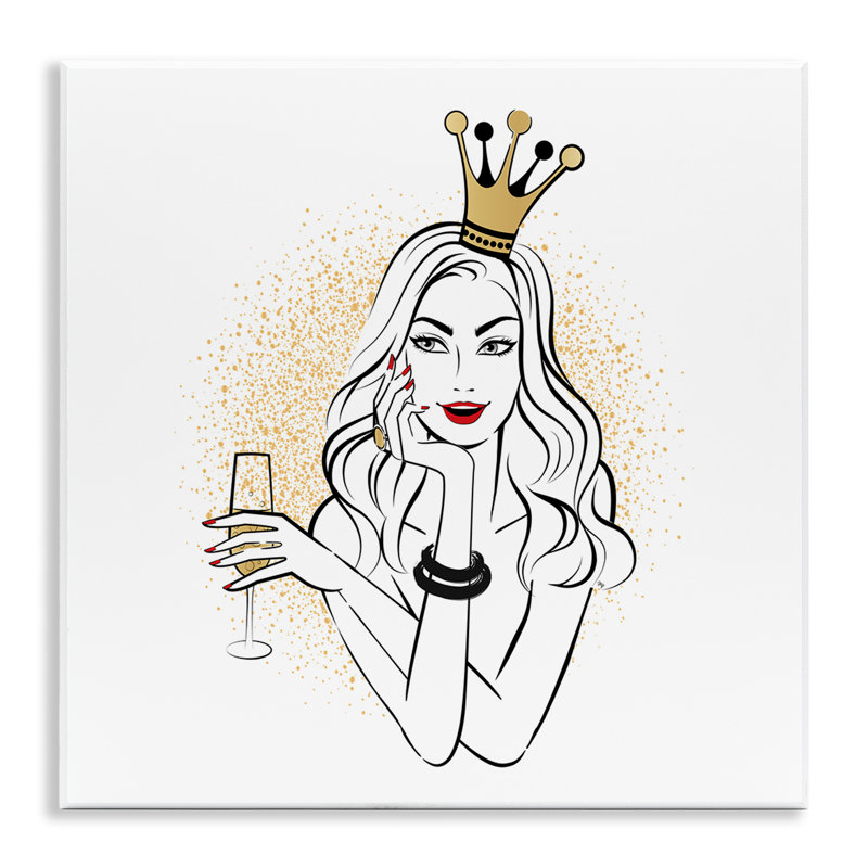 Art mural princesse avec champagne par Martina Pavlova