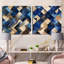 Crescencia - Ensemble de 2 collages carrés à formes abstraites-101855714-101855715