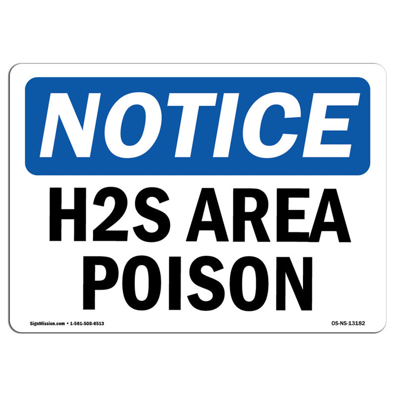 H2S Area Poison Sign