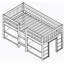 Lit mezzanine bas pour enfant avec tablettes à deux niveaux et DEL-620911079