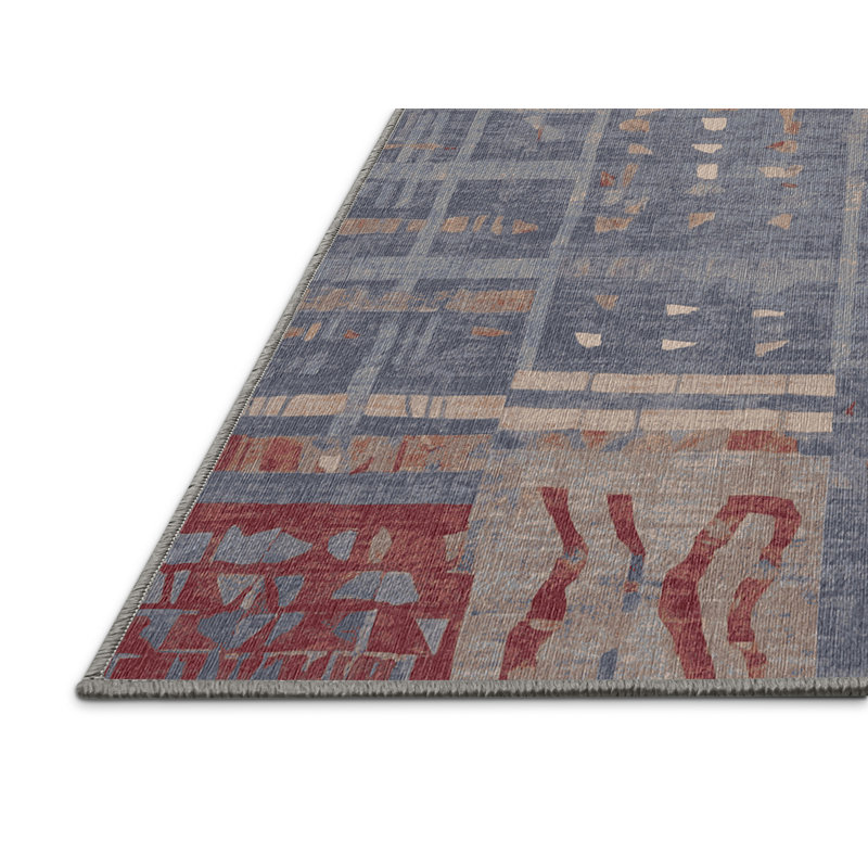 Machine Washable Pink Area Rug, Rectangle 5' x 7'