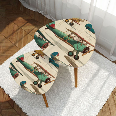Ensemble de 2 tables basses gigognes Triangle