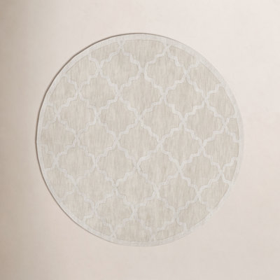 Romina Beige Handmade Wool Geometric Rug