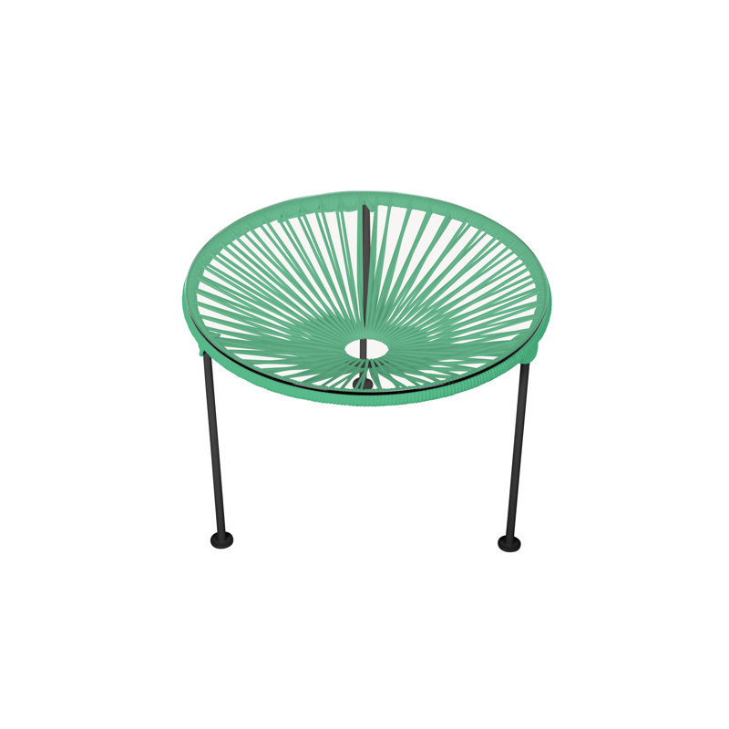 Zicatela Indoor Handmade Coffee Table, Black, Seafoam
