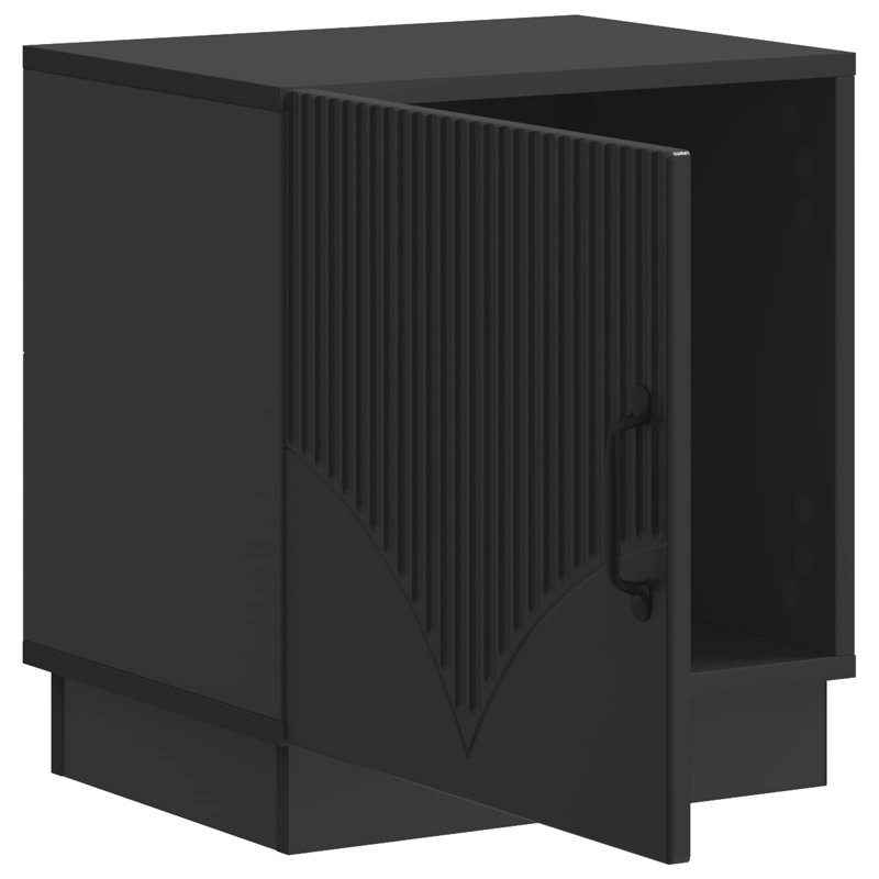 43cm W Composite Bedside Table, Black