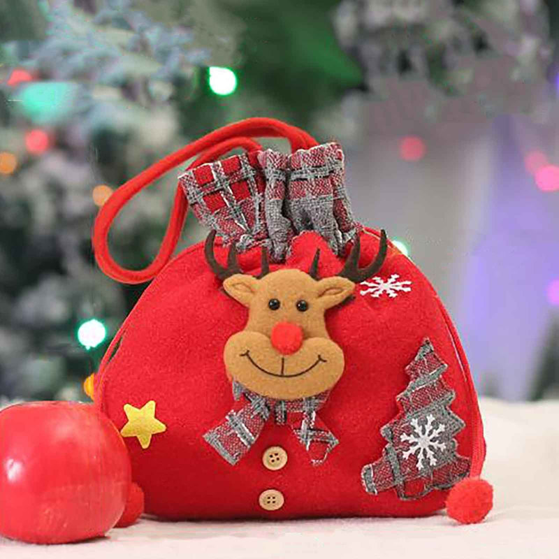 2pc Christmas Decorations Christmas Eve Gift Bag Sac pour enfant, C