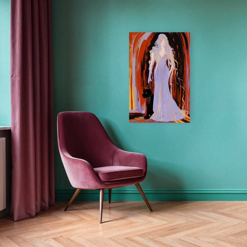 «Elegant Woman Panther», reproduction d'art dramatique abstraite, 36" H x 24" W