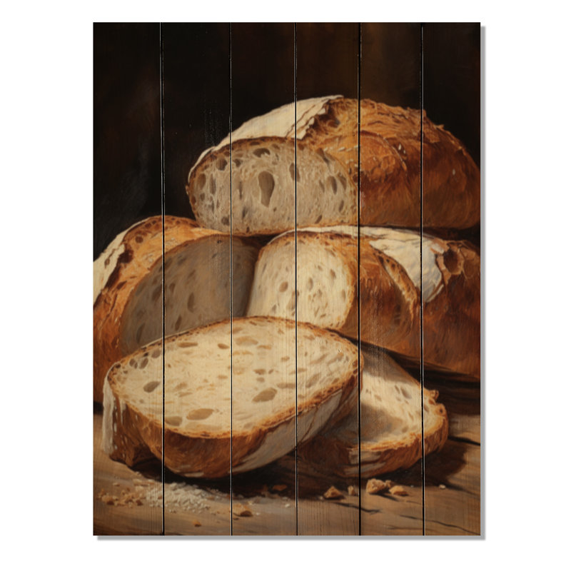 «Food Artisan Bread I» sur bois, H 40 po x l 30 po x P 0,78 po