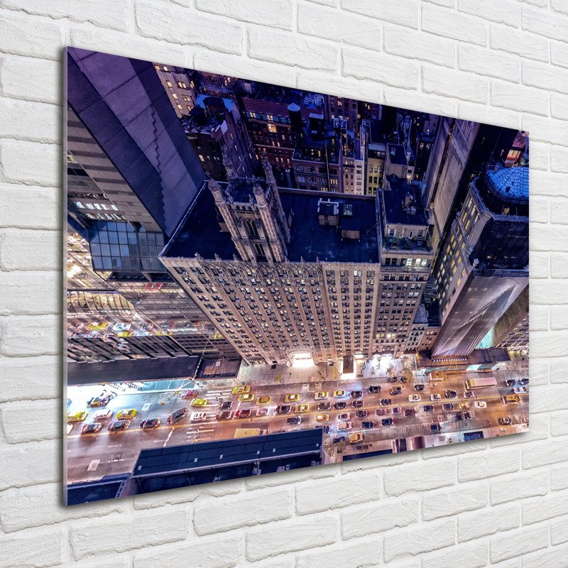 New York By Night - Print, Glass, 70cm H x 100cm W x 4cm D