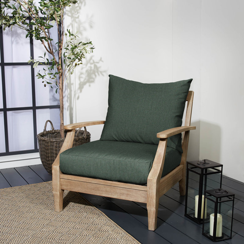 Sunbrella Outdoor 5'' Lounge Chair Seat / Back Cushion, 25" W x 25" D, Green Sunbrella®
