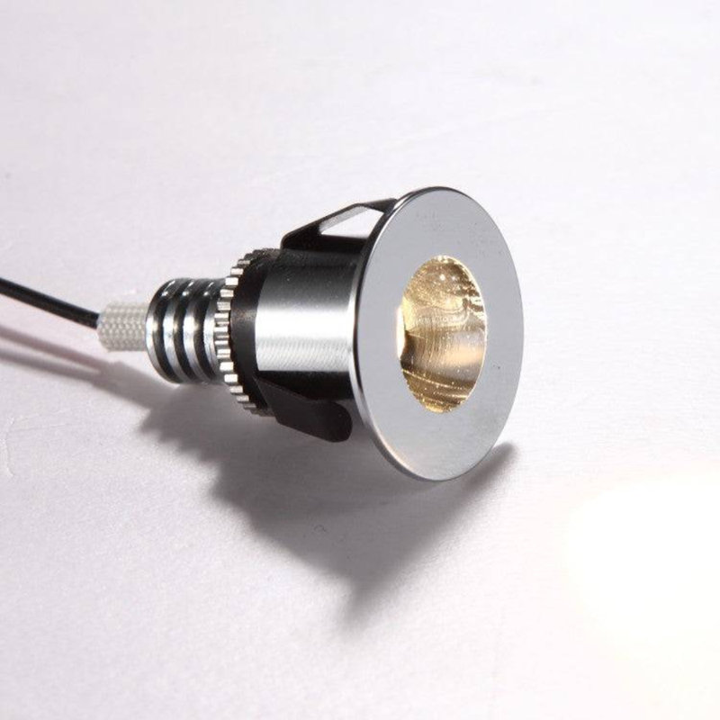 UltraBeam 1 Watt LED Kitchen Plinth Light - Low Level Effect Light - 23mm Diameter, Polished Chrome