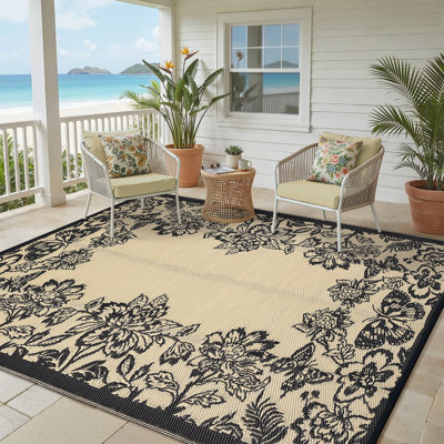 Tapis d'extérieur réversible 8 x 10 en plastique imperméable pour l'extérieur