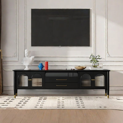 Retro light luxury solid wood TV cabinet