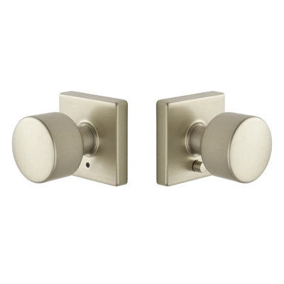 Expressions by Emtek Page Privacy Knobset with Square Rosette, Satin Nickel
