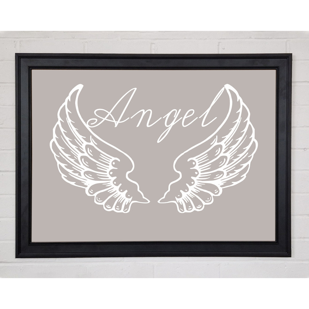 Angel Wings 4 Beige Gerahmter Druck 10152