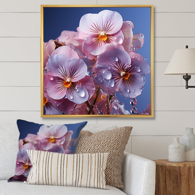 Pensées transparentes magiques roses sur toile