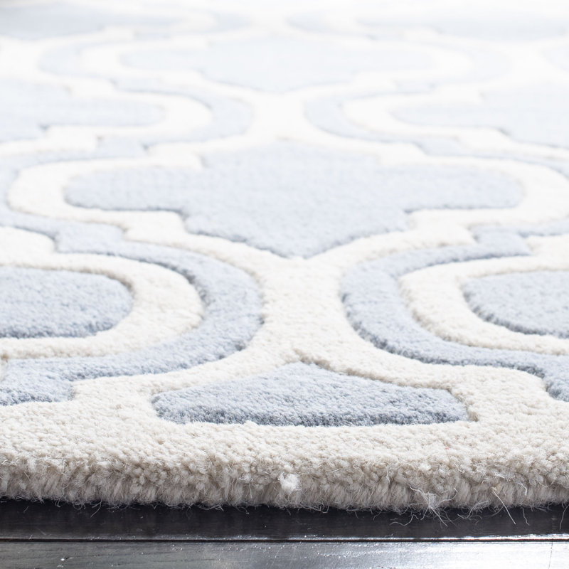 Carolene Hand Tufted Wool Geometric Rug, Round 5'