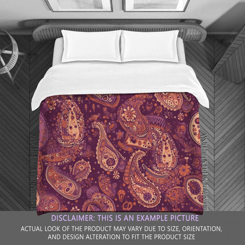 Botanical Brown/Purple Microfiber Comforter, Twin Extra Long