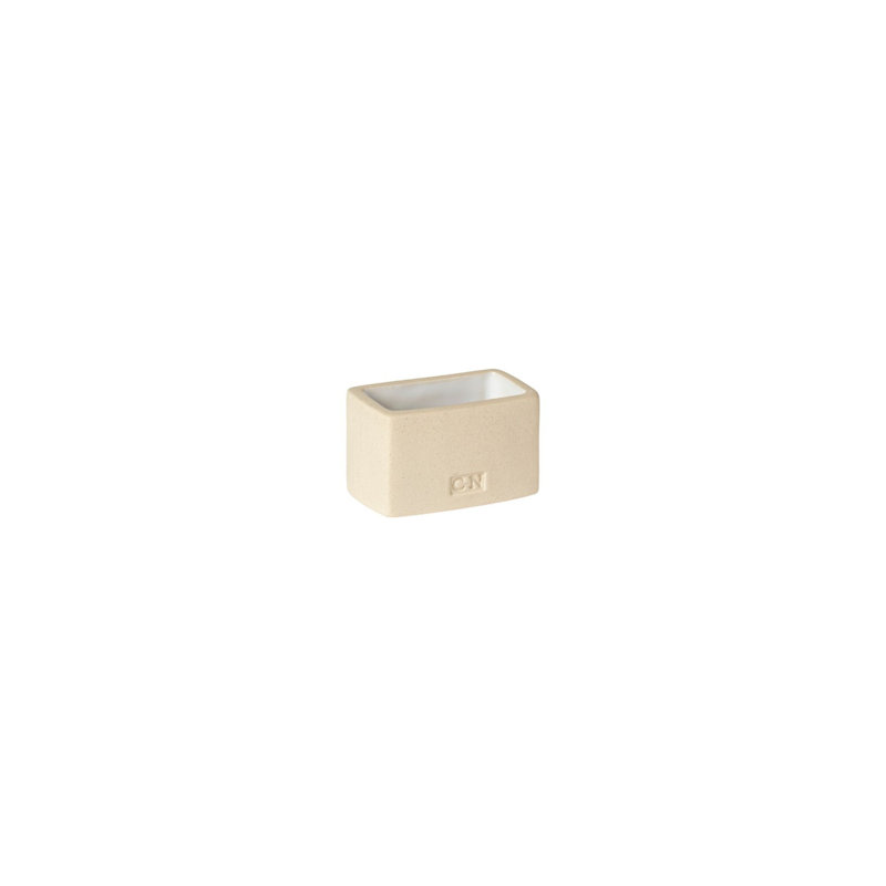 White Rectangular Ceramic Napkin Rings Set of 4