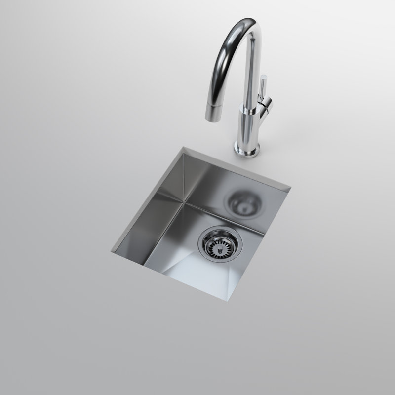 Cantrio KSS-1315-1 13" 18-Gauge 304 Stainless Steel Undermount Kitchen Sink
