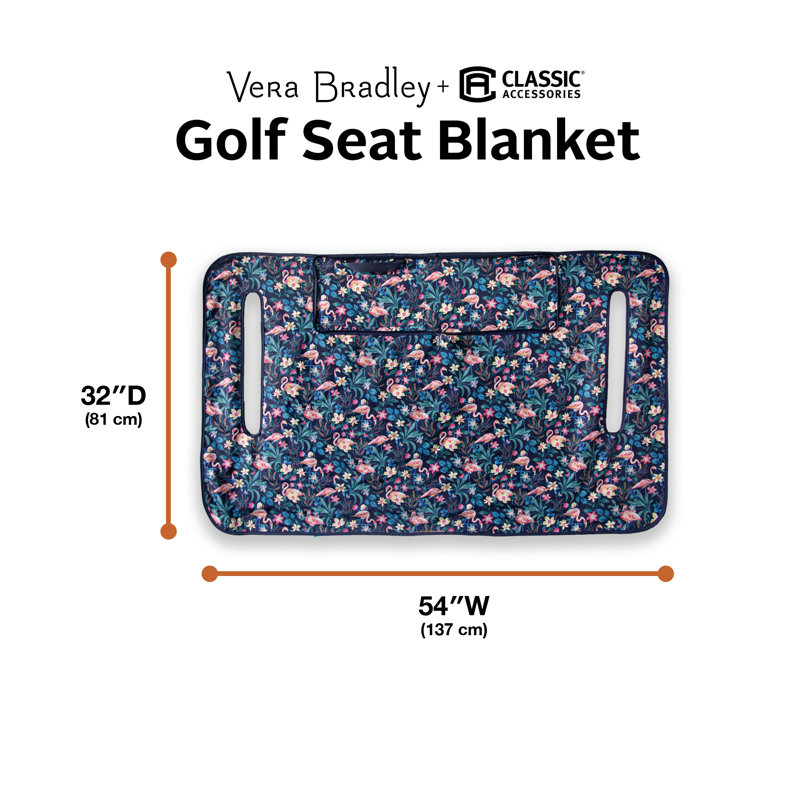 Vera Bradley Water-Resistant Golf Seat Cover, Flamingo Garden