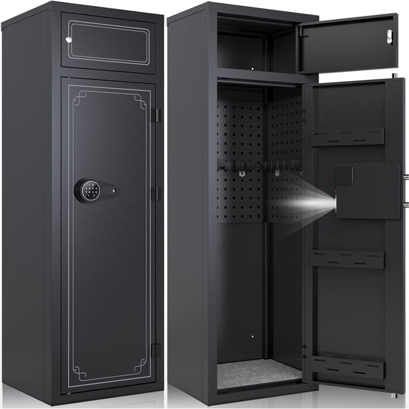 KAER 10-12 Gun Safe Gun Safes for Home Rifles and Pistols Gun Safes & Cabinets Large Rifle Safe Quick Access Gun Cabinets with Digital Keypad and 3 Adjustable Pistol Rack   