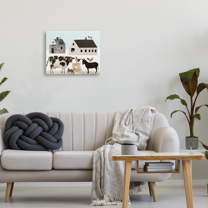 «Minimal Farm Animals Barn and Home», impression, Toile tendue, H 16 po x l 20 po x P 1,5 po