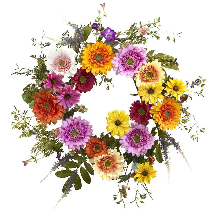 Couronne de tournesol en polyester 26 po