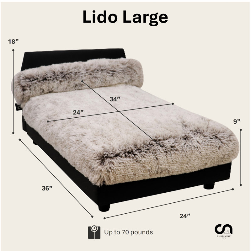 Lit orthopédique pour animaux Mid-Century, Grand (H 18 po x l 24 po x P 36 po), Fauve