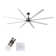96"  Ceiling Fan With Light And Remote Control, 6-Speed Noiseless Reversible Dc Motor, 8 Durable Aluminum Double-Layer Blades Large Ceiling Fan