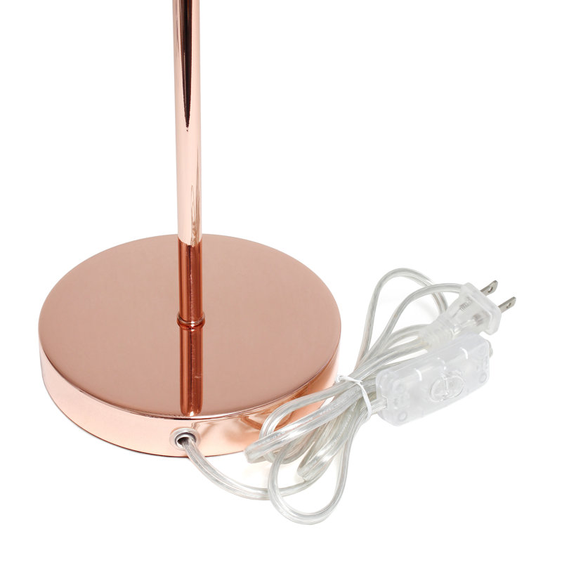 Lampe de table 22,4 po Sassy, Blanc/Or rose