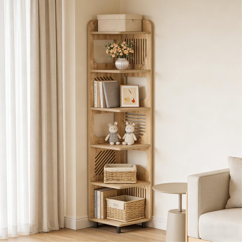 Étagère de présentation élégante, étagère de rangement Design, étagère d'angle rétro, bibliothèque, Jaune