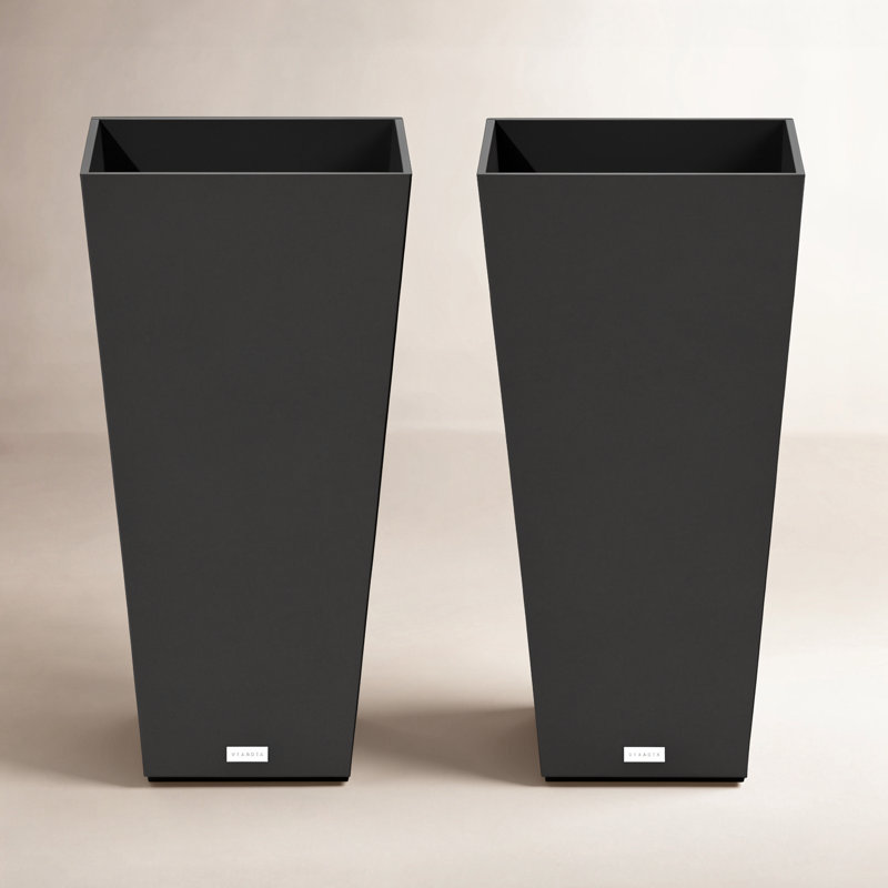 V-Resin Series Pot Planter, 30'' H x 15'' W x 15'' D, 2pk
