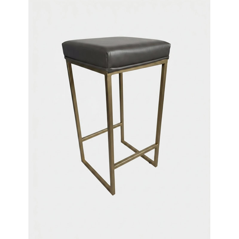 Tabouret de bar en cuir gris