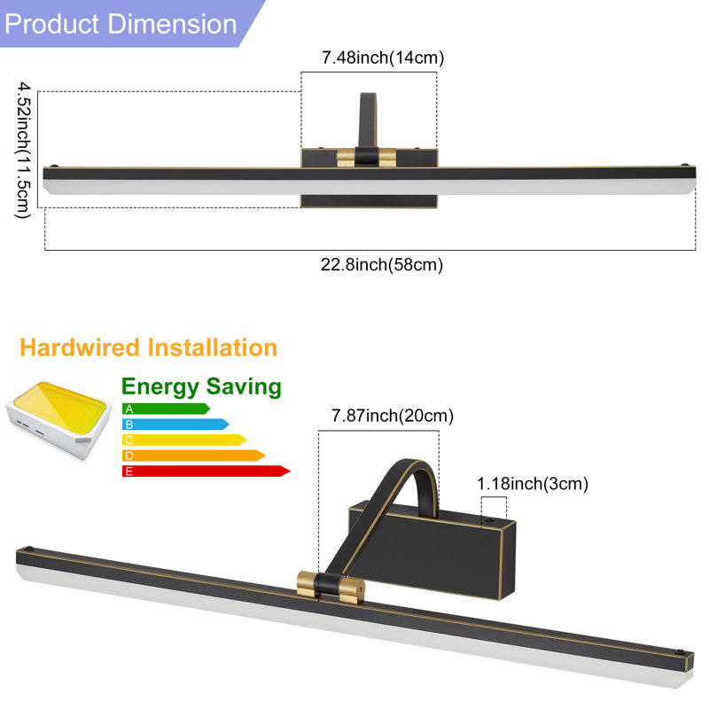 LED Flush Mounted Sconce, Matte Black/Gold
