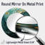 Majestic Motion Teal Spiral IV - miroir unique à spirales abstraites, grand miroir mural rond moderne, impression d'art en métal-99621451